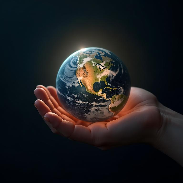 A hand holding planet Earth — the global reach behind every BUNYANIX TECHNOLOGIES partnership.